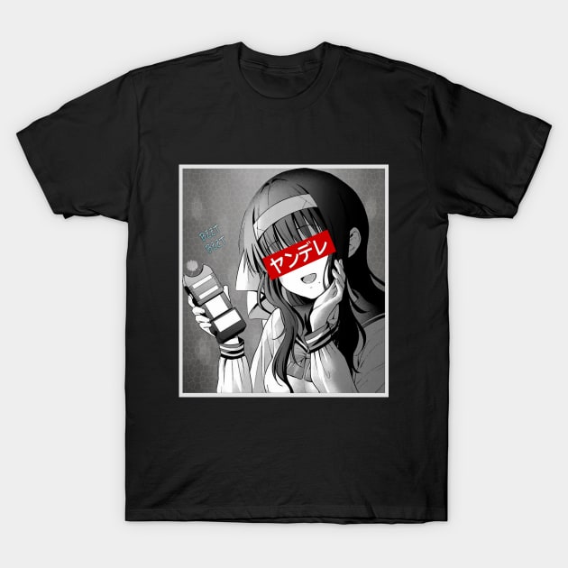 Anime Sad Yandere Girl - Waifu Material Manga Onee-san T-Shirt by Dokey4Artist